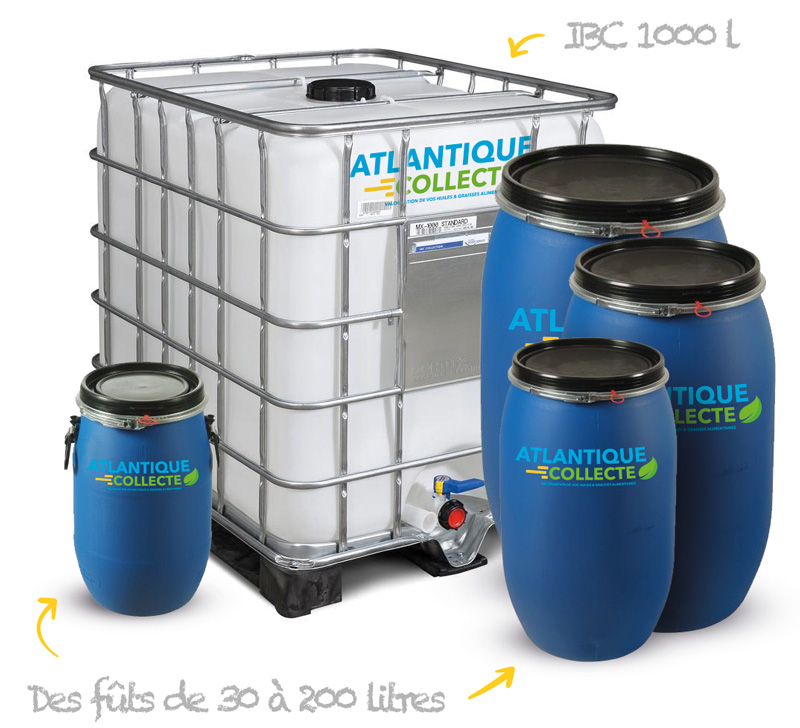 Futs et IBC pour la collecte de vos huiles usagées Futs et IBC pour la collecte de vos huiles usagées
